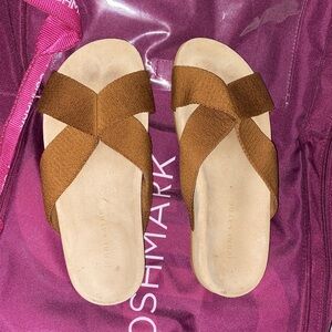 Jenni Kayne Brown Crisscross Sandals
